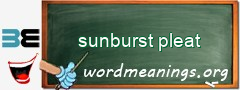 WordMeaning blackboard for sunburst pleat